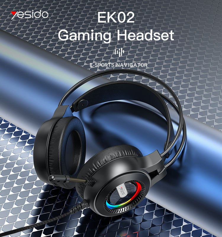 EK02 With RGB Light Professional Bass Gaming Headset EK02 With RGB Light Professional Bass Gaming Headset